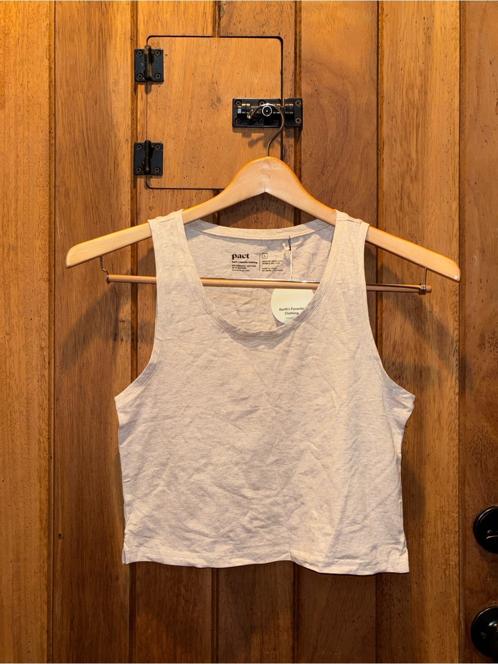 Pact Women's Cotton Scoop Neck Tank - Oatmeal Color
